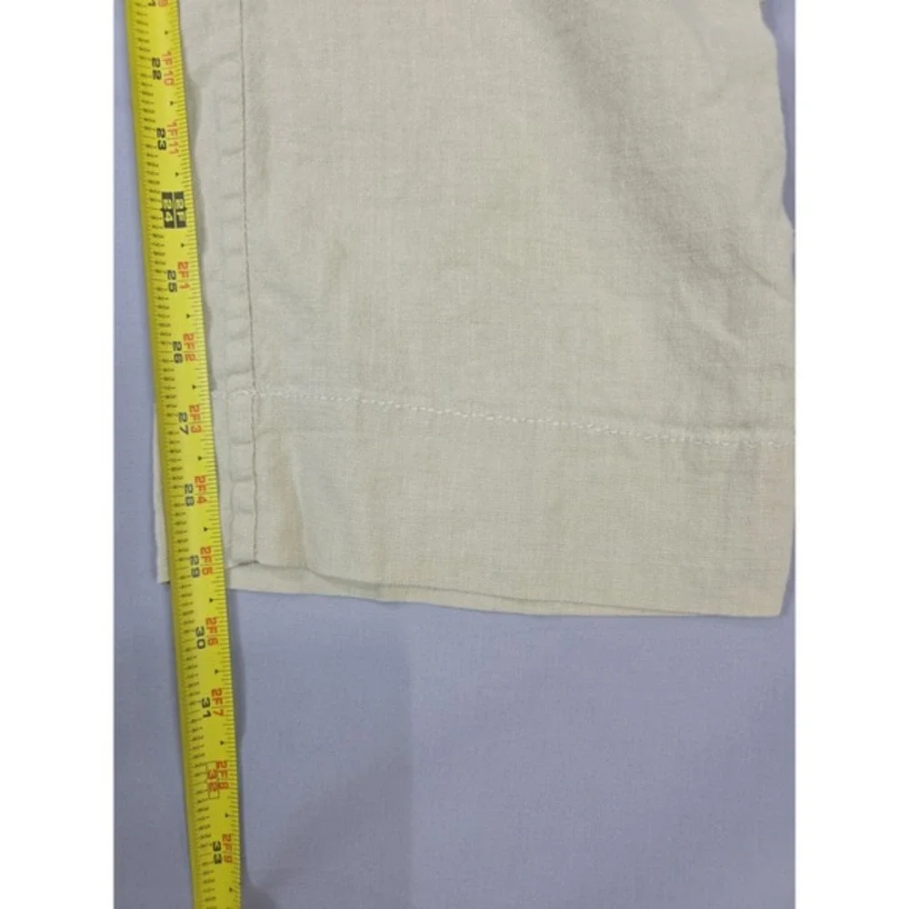 Banana Republic Pants 4 Beige Linen Blend Turkey Roll Up Vintage 2003‎ Y2K Cargo